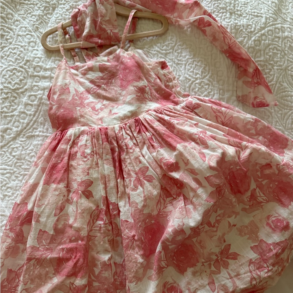 Floral Pink and White Dress - Picture 5 of 6